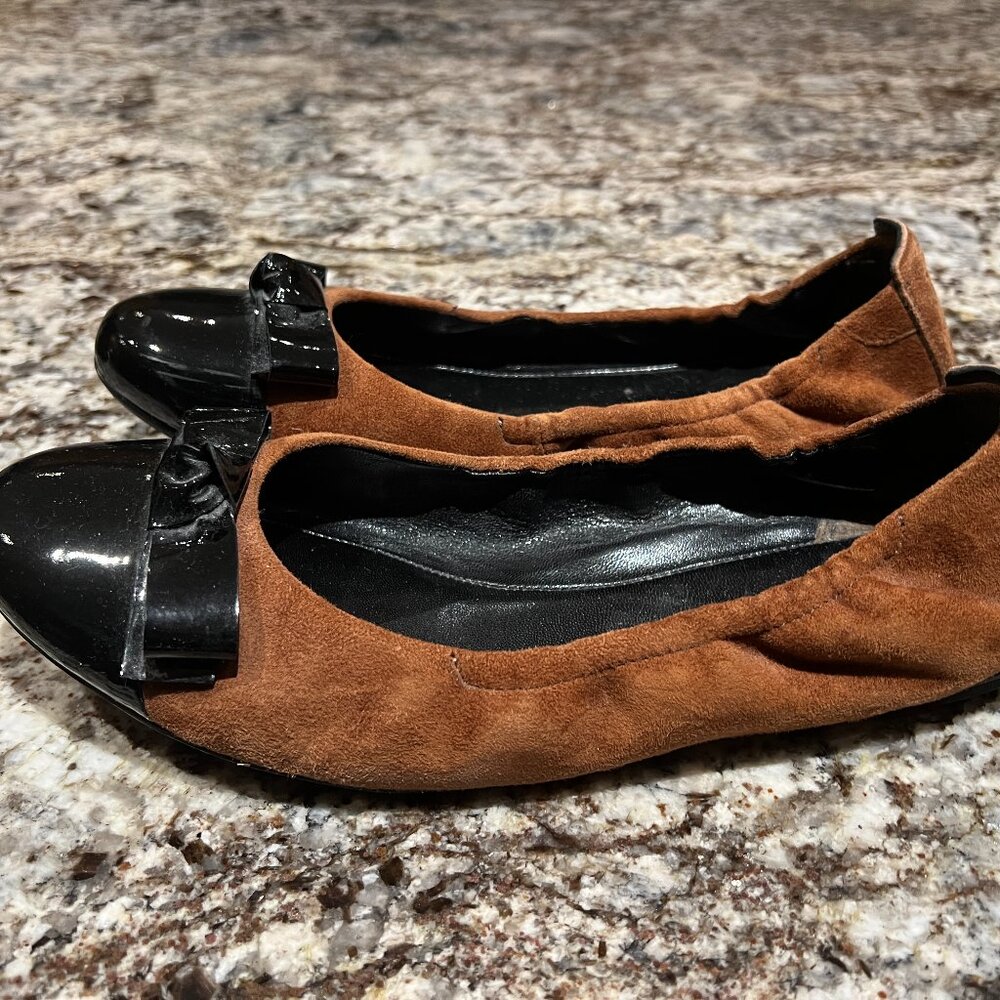 Paul green flats. suede/patent leather